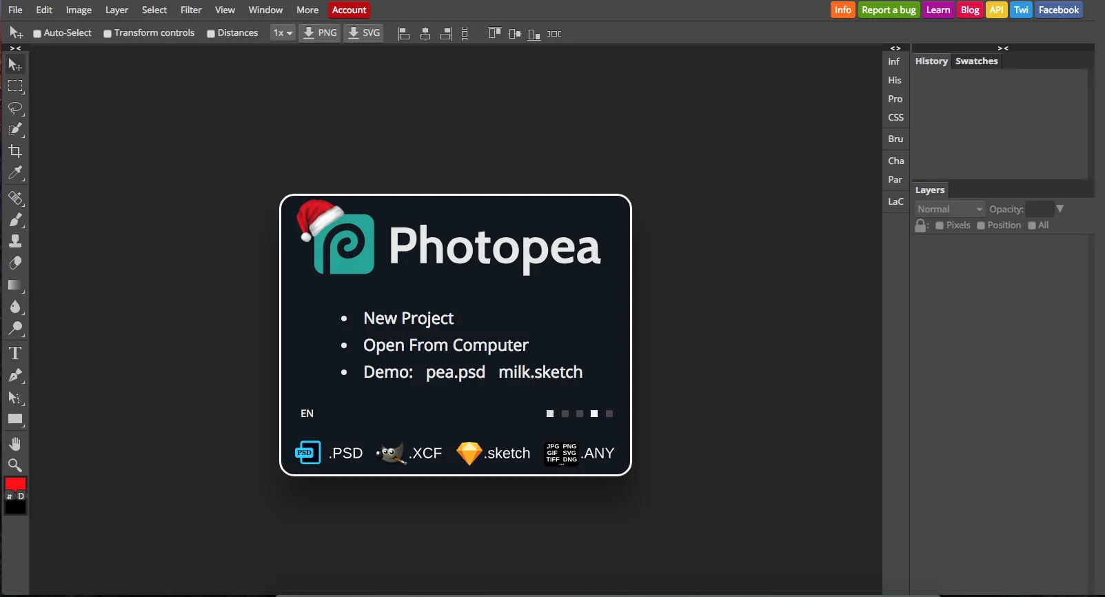 Photopea Interface