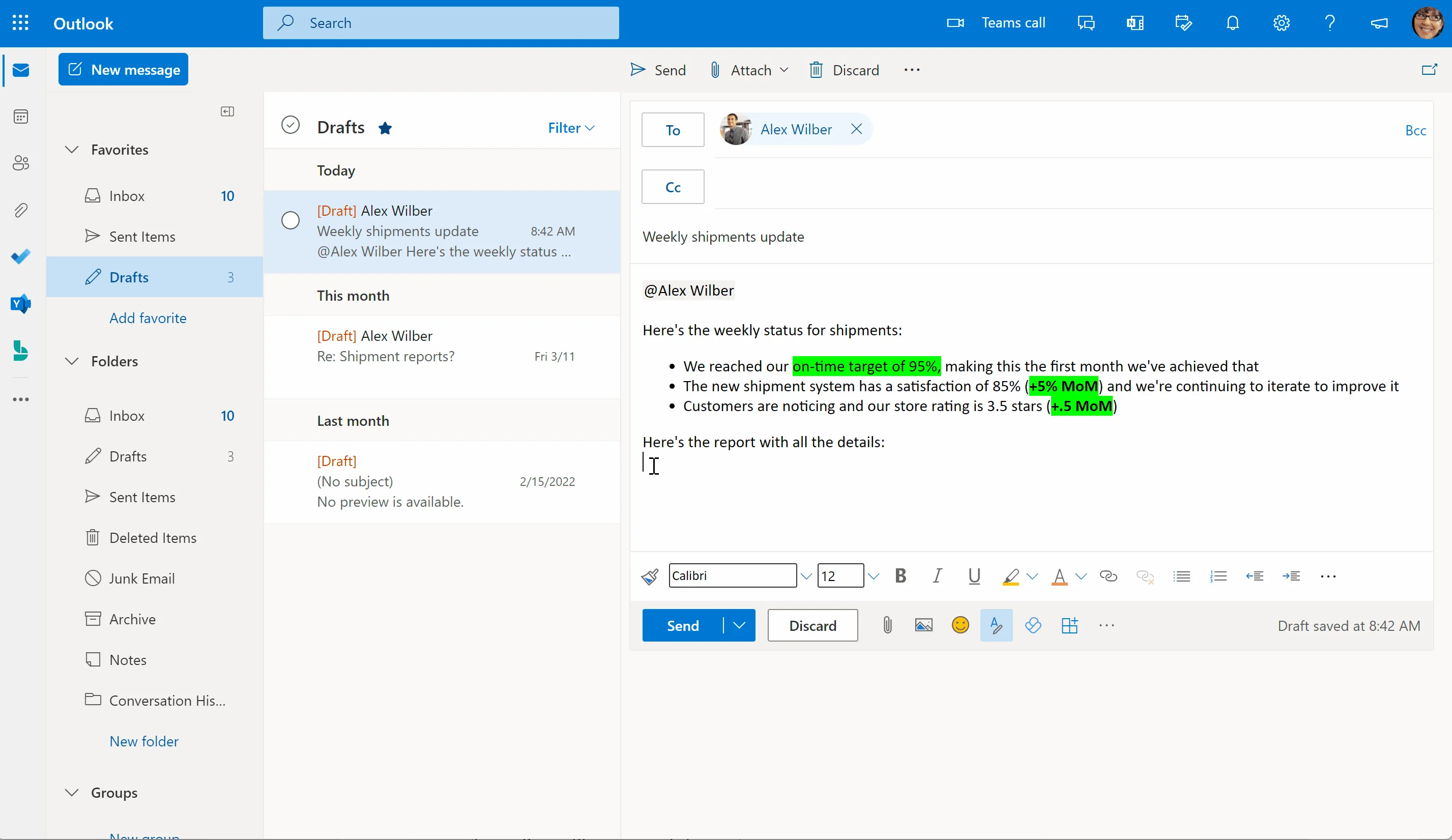 Power BI Rich Card in Outlook: Schnelles Teilen von Berichten per E-Mail
