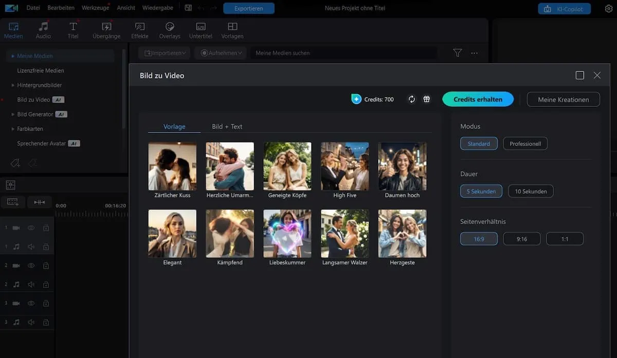 PowerDirector zur KI-Videobearbeitung mit Bild-zu-Video-Funktionen