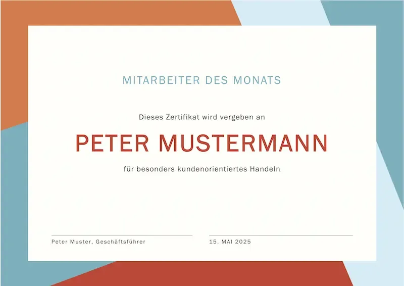 PowerPoint Vorlage für die Auszeichnung &quot;Mitarbeiter des Monats&quot;