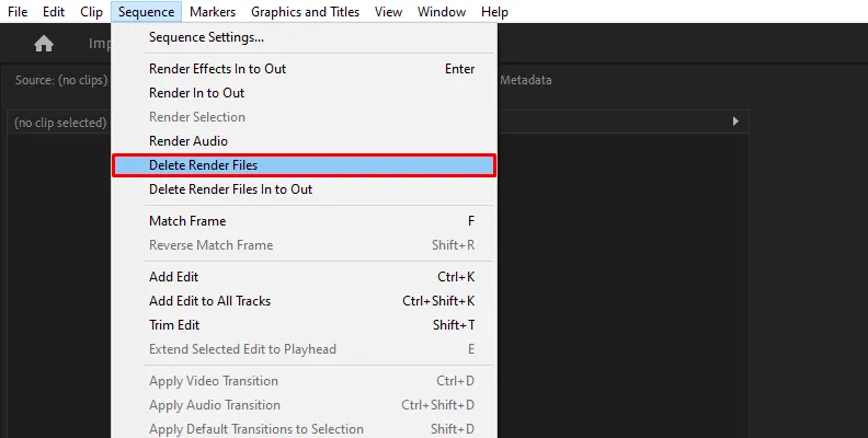 Premiere Pro Renderdateien löschen