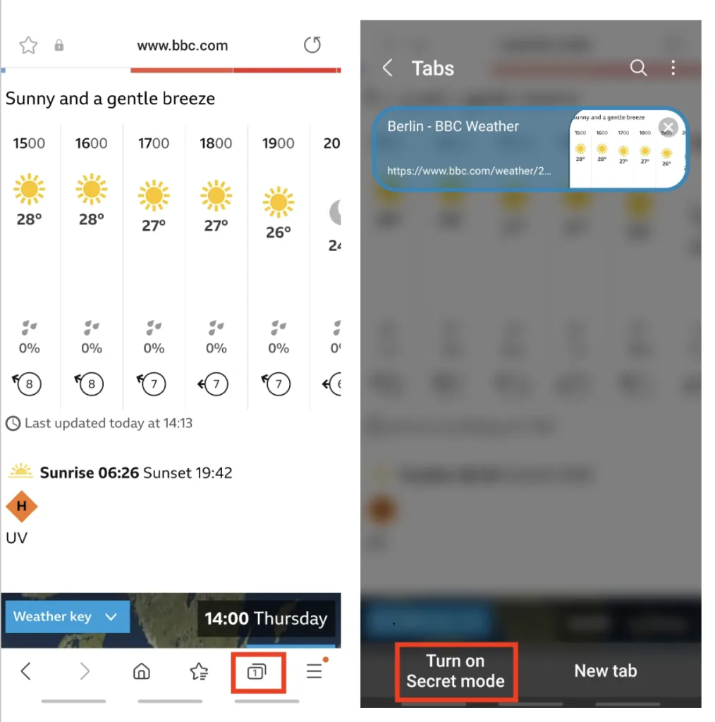 Privat surfen auf Ihrem Samsung Smartphone