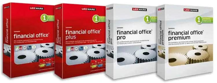Produktbox von Lexware Financial Office, eine umfassende Komplettlösung für Buchhaltung, Lohn und Auftragsbearbeitung