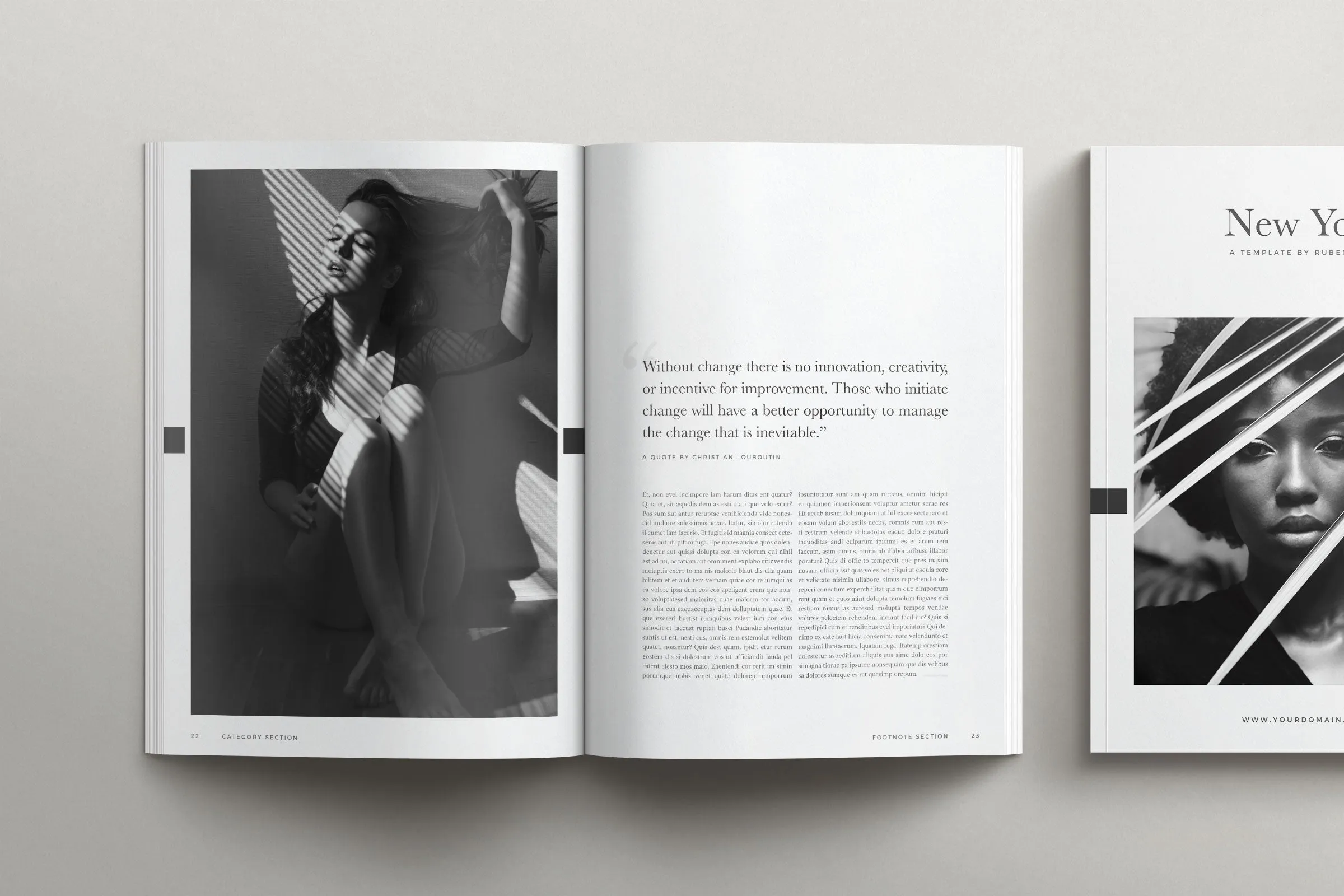 Professionelle InDesign Magazinvorlage im New York Stil, perfekt für hochwertige Publikationen