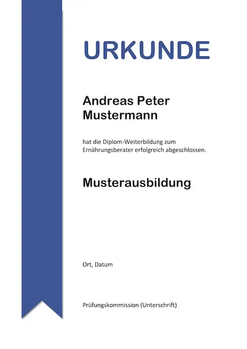 Professionelle Urkundenvorlage für PowerPoint in Blau