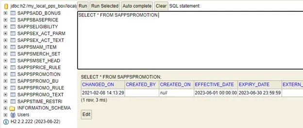 Promotion-Header in der H2-Datenbank der lokalen PPS-Box