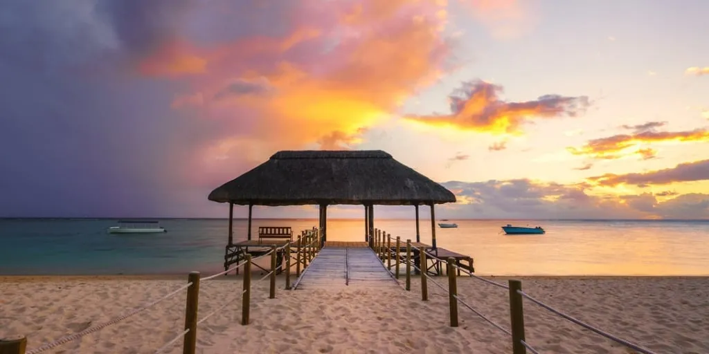 Reisfelder auf Bali bei Sonnenuntergang