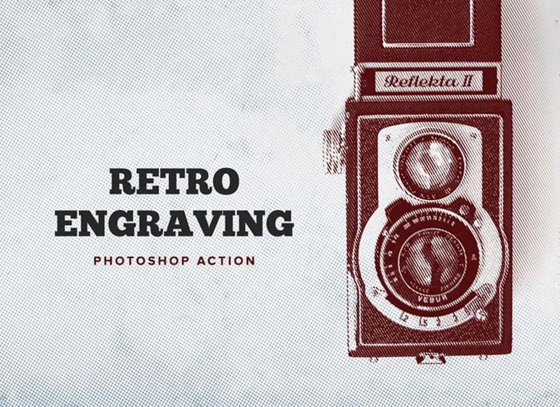 Retro Gravur: Kostenlose Photoshop Action für realistischen Gravur-Look in Fotos und abstrakten Designs