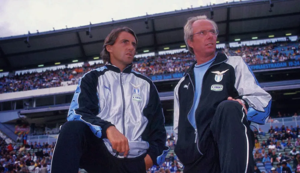 Roberto Mancini im Trikot von Lazio Rom, wo er als erfahrener Führungsspieler wichtige Erfolge feierte