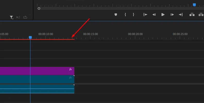 Roter Renderbalken in Premiere Pro Timeline: Indikator für notwendiges Rendering