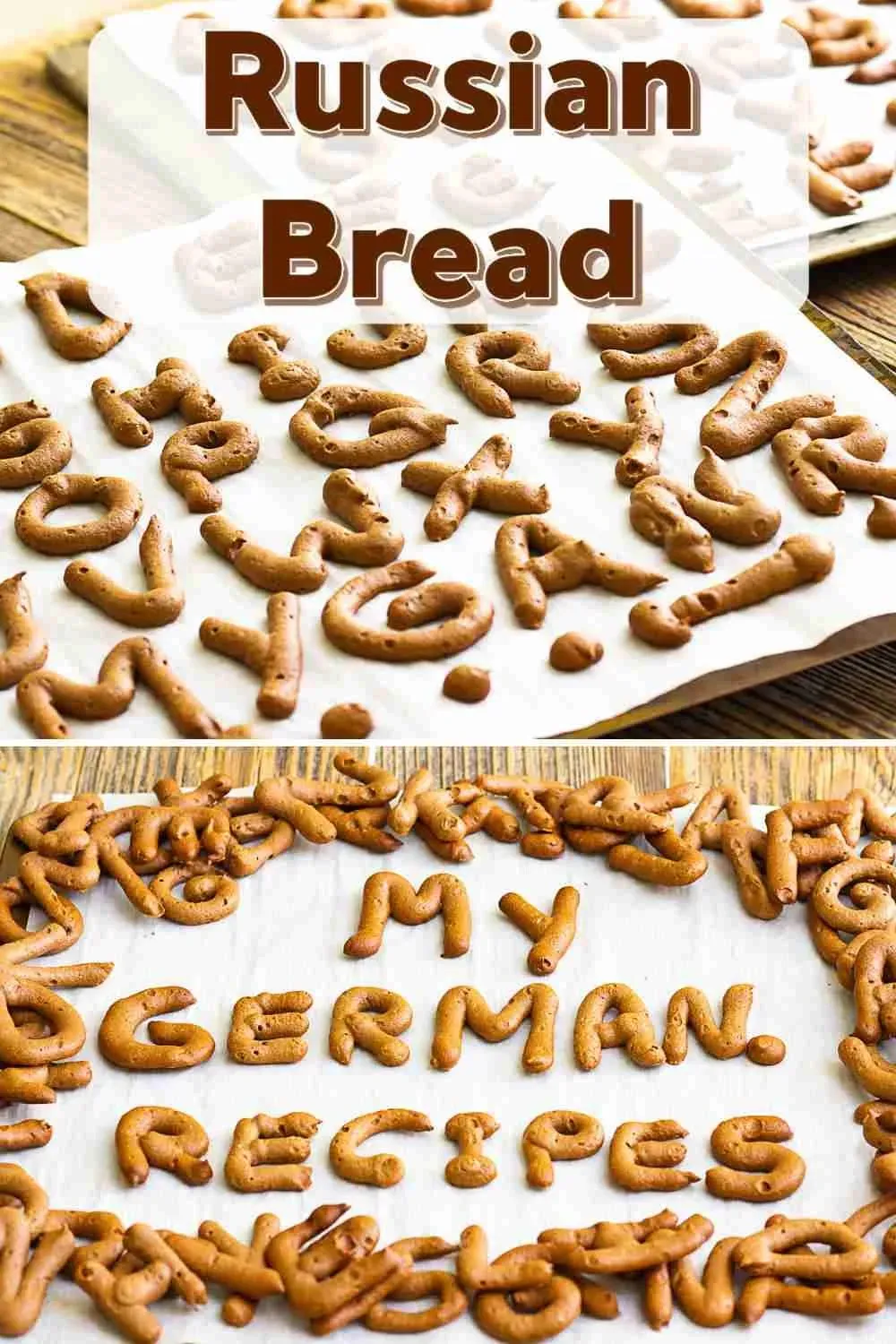 Russisch Brot – Deutsche Kekse in alphabetischer Form, appetitlich angerichtet