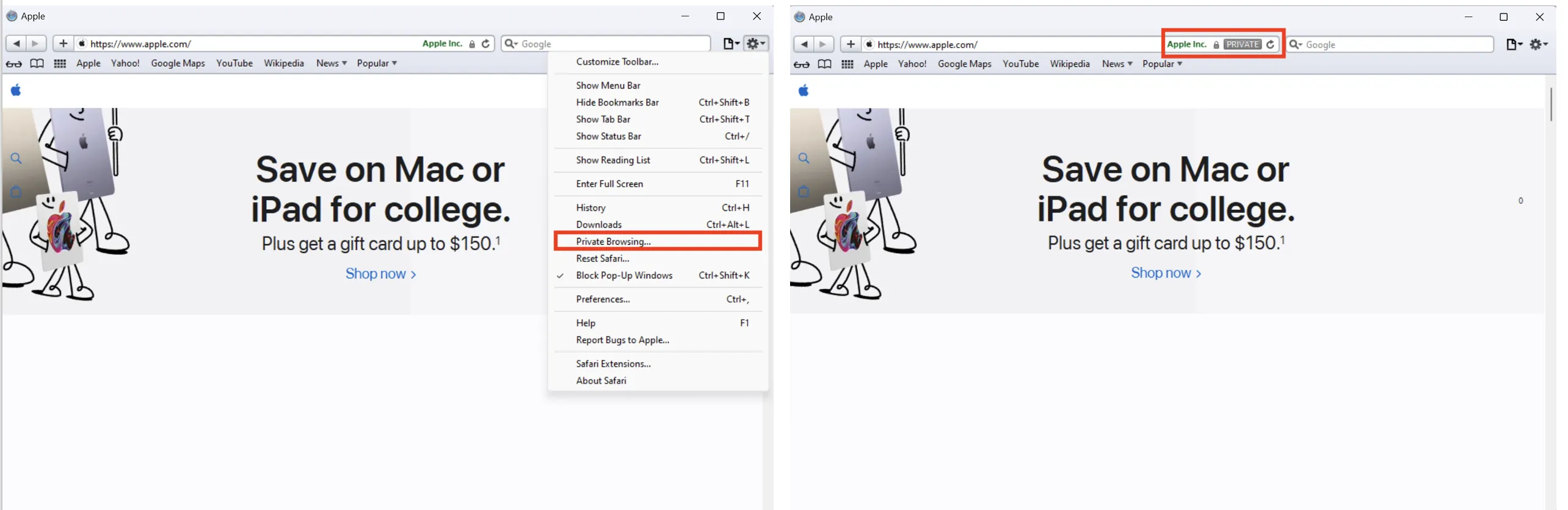 Safari im Inkognito-Modus verwenden