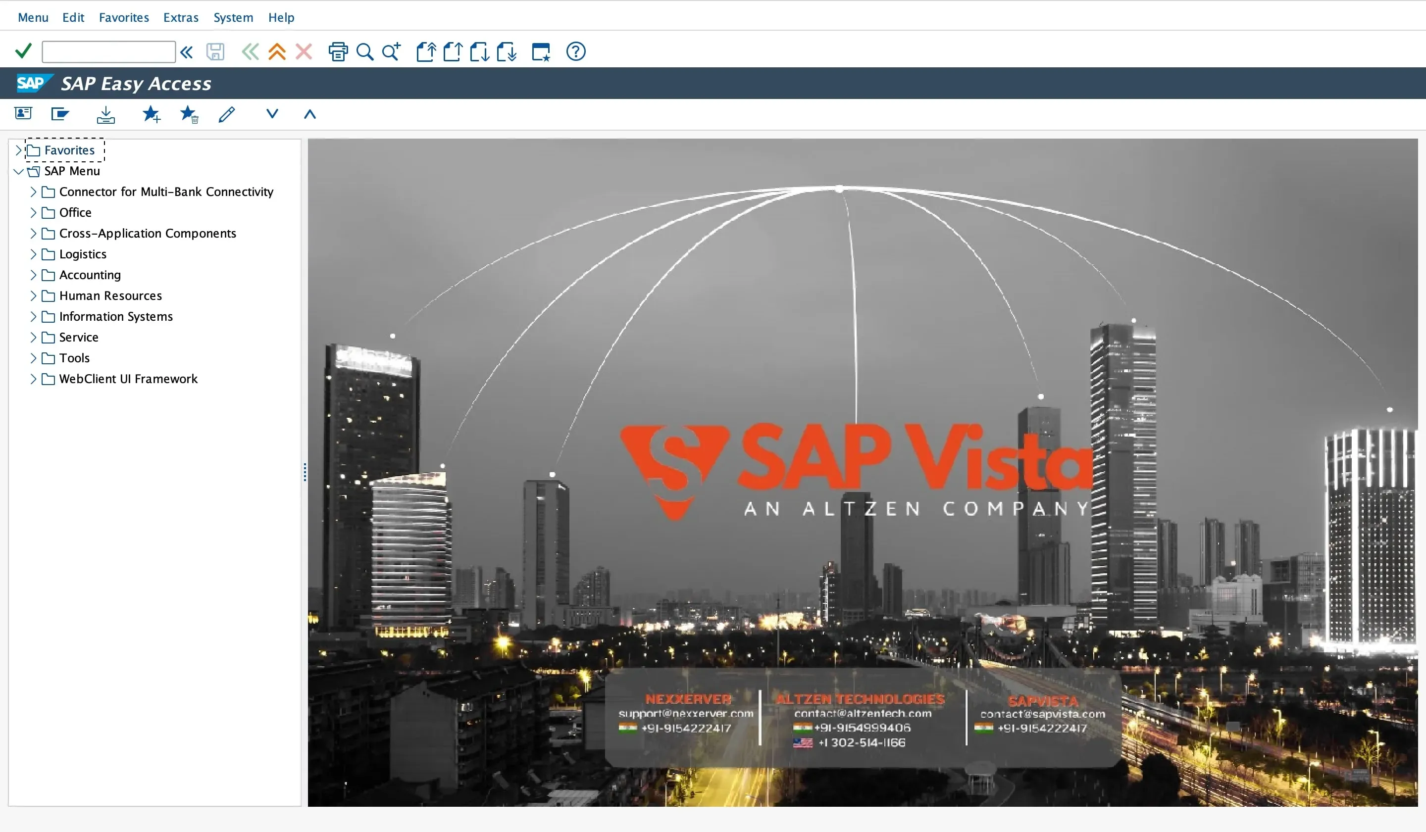 SAP Startbildschirm nach erfolgreicher Anmeldung