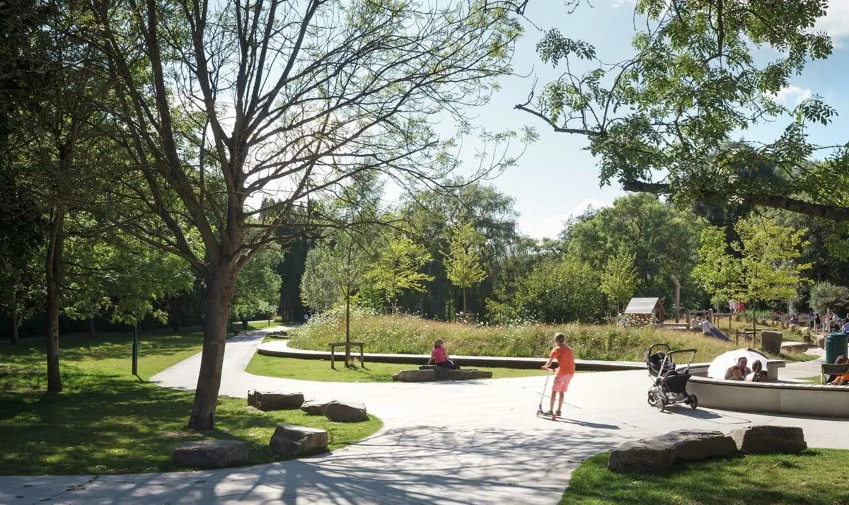 Satellitenansicht von Stadtgrün in einer deutschen Stadt