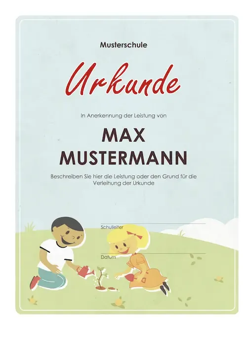 Schulische Urkundenvorlage für PowerPoint