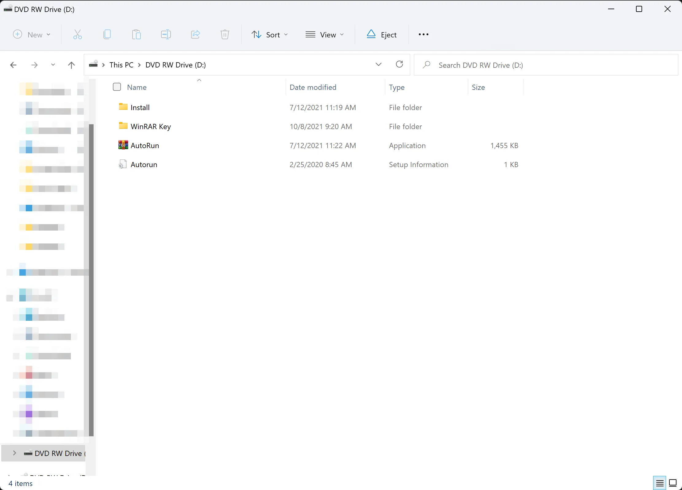 Screenshot des Autorun-Menüs der WinRAR Installations-CD