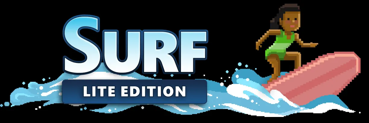 Screenshot des Microsoft Edge Surf Offline-Spiels mit einem Surfer und Hindernissen