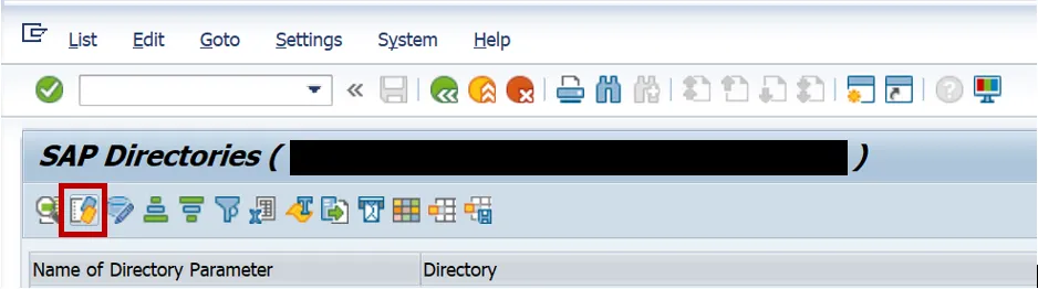Screenshot des SAP AL11-Fensters mit hervorgehobener Schaltfläche &quot;Benutzerverzeichnisse konfigurieren&quot; zur Verzeichnisverwaltung
