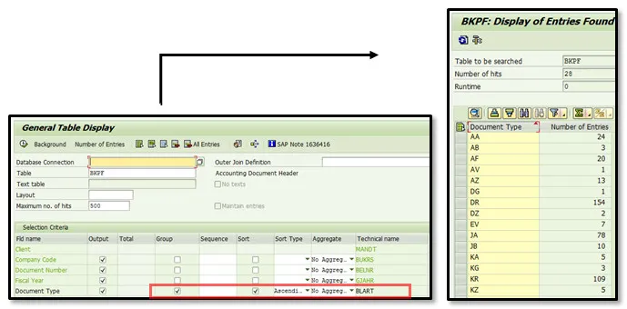SE16H Gruppierungs- und Sortierfunktion für Belegartenanalyse