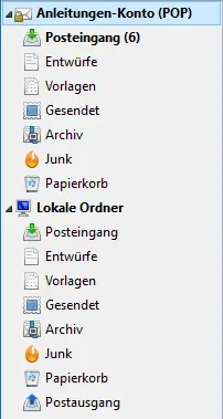 Separate Posteingänge für individuelle POP-E-Mail-Konten in Thunderbird