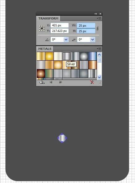 Silberner Kreis für das Hintergrundsymbol des Illustrator DVD-Players
