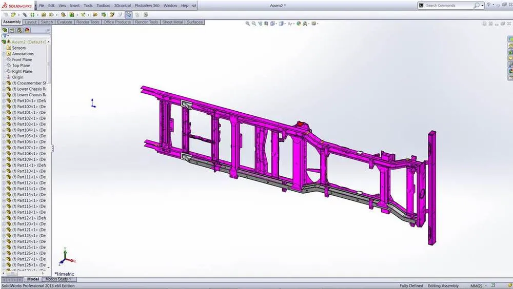 SolidWorks 2013: Komplexe Baugruppe mit vielen gleichzeitig eingefügten Teilen