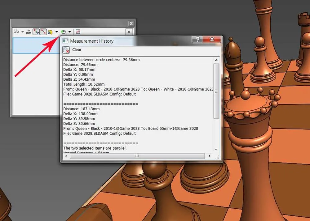 SolidWorks 2013: Neue Messhistorie-Funktion zur Nachverfolgung aller durchgeführten Messungen