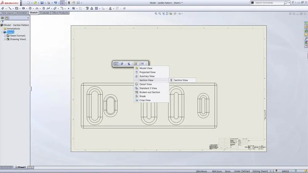 SolidWorks 2013: Neue Schnittansicht-Oberfläche mit Fokus auf eine einzelne Sektion