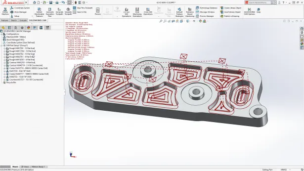 SOLIDWORKS CAM Oberfläche zur Integration von Design- und Fertigungsprozessen