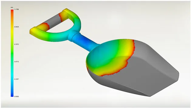 SOLIDWORKS Plastics Analyse zeigt Kurzschuss und Bindenähte im Spritzgussprozess