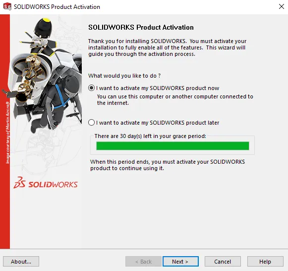 SolidWorks Produktaktivierungsassistent