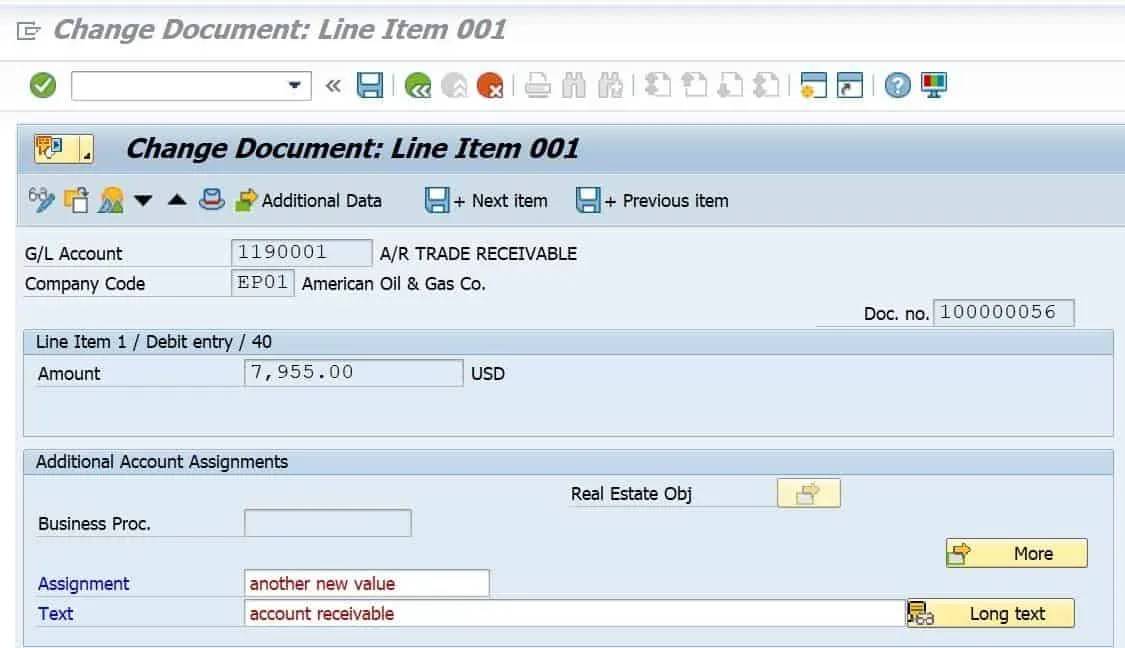 Speichern-Button nach der Bearbeitung eines über die Liste ausgewählten Belegs