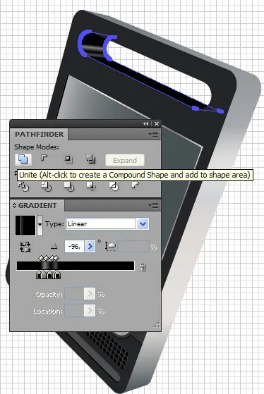 Spezifische Formen des Illustrator DVD-Players mit weiterem linearem Verlauf füllen