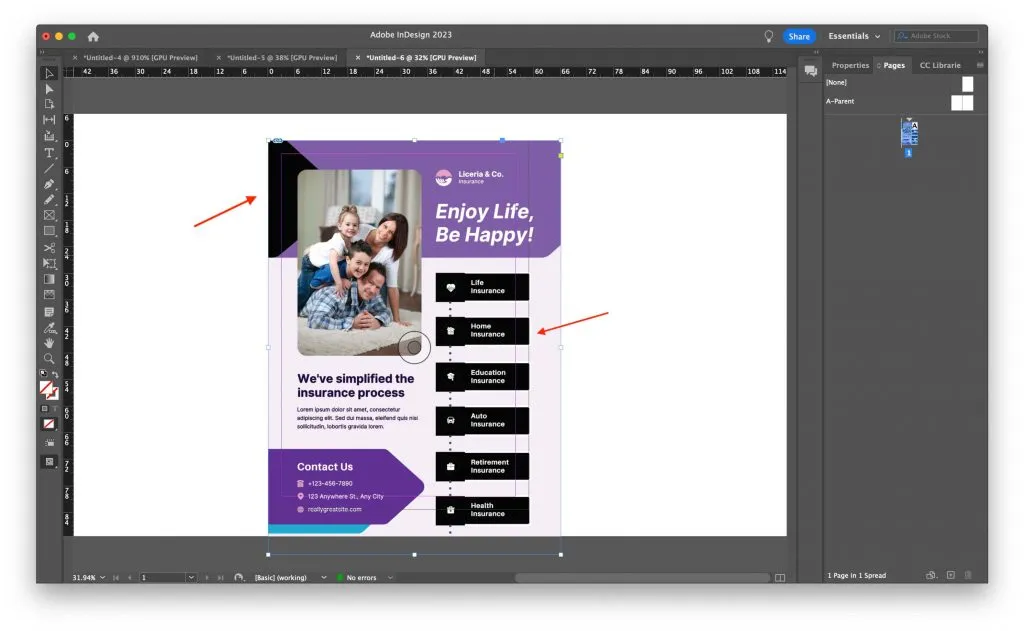 SVG-Datei aus Canva in InDesign platziert