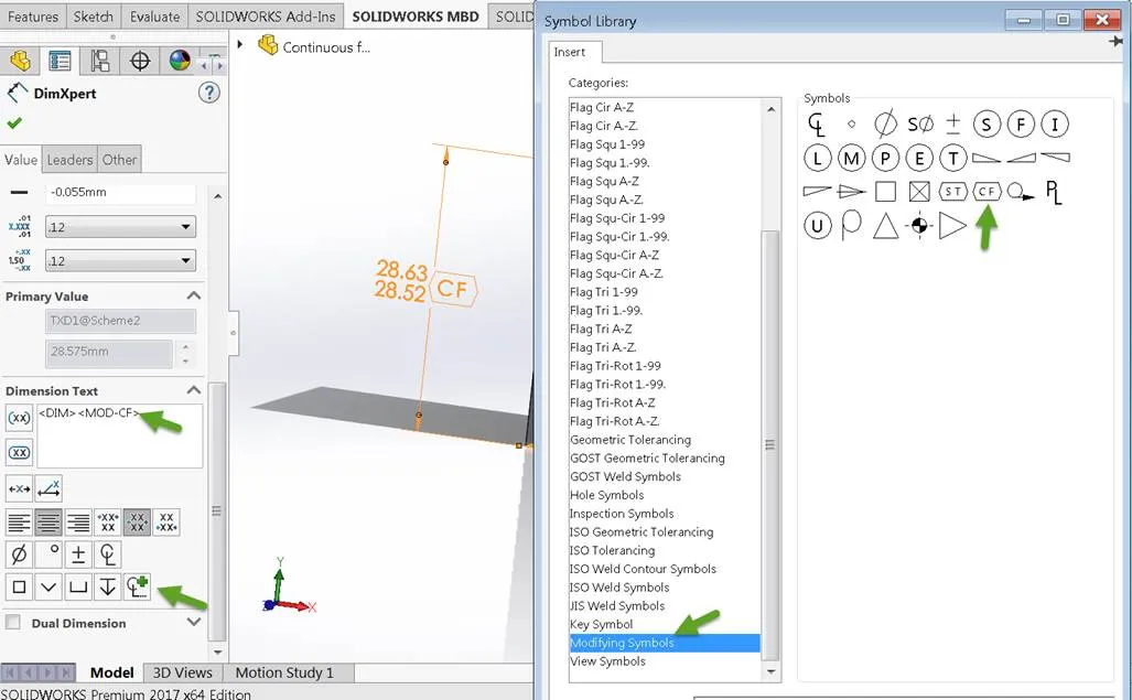 Symbol-Hinzufügen-Icon und SOLIDWORKS Symbolbibliothek