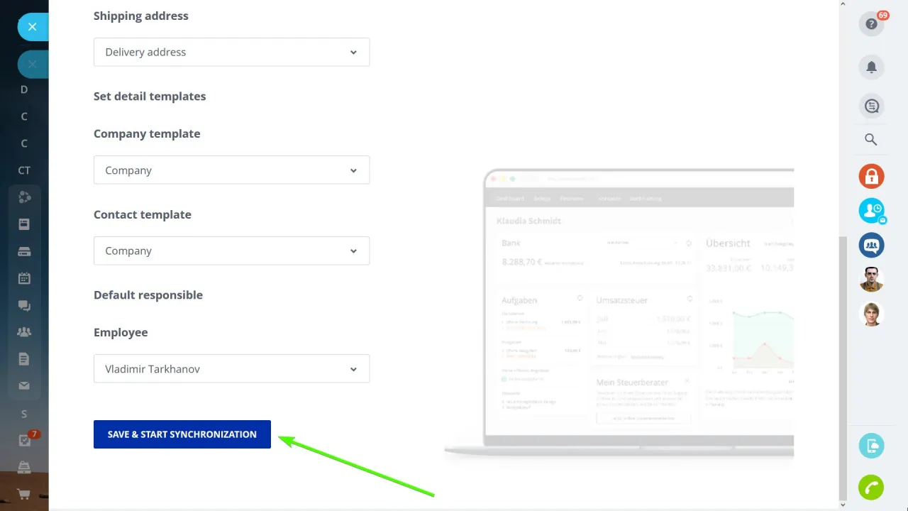 Synchronisationsprozess für Lexoffice starten
