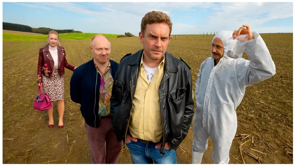 Szene aus Rehragout Rendezvous mit Franz Eberhofer und Rudi Birkenberger