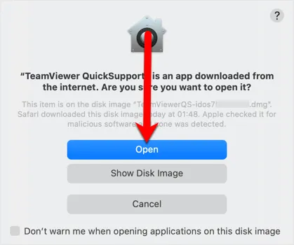 TeamViewer QuickSupport auf macOS öffnen