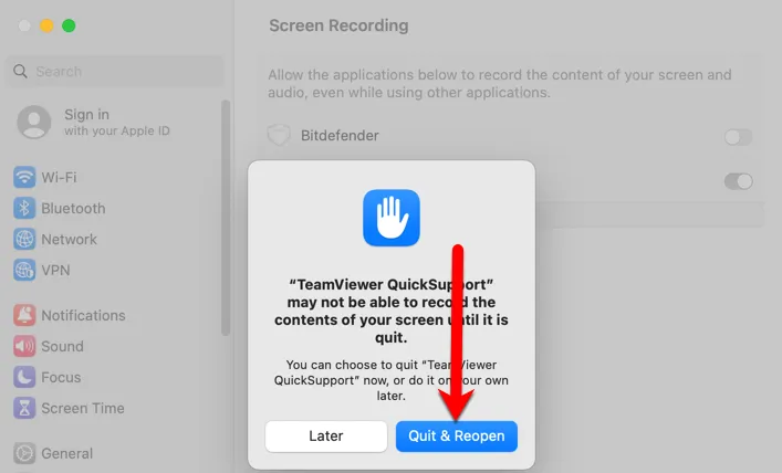 TeamViewer QuickSupport neu starten