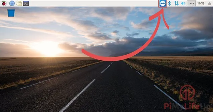 TeamViewer Symbol in der Taskleiste des Raspberry Pi Desktops