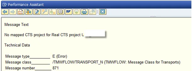 Technische Details der Fehlermeldung im SAP System