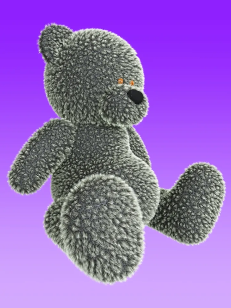 Teddybär mit realistischem &quot;Fur Wolf&quot; Modo Material in PhotoView 360 gerendert