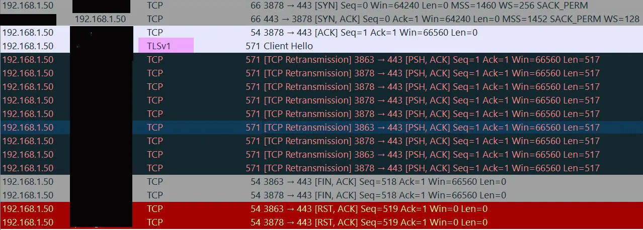 TLS-Handshake-Fehler in Chrome 107.0.5304.88 bei Internetzensur in Iran