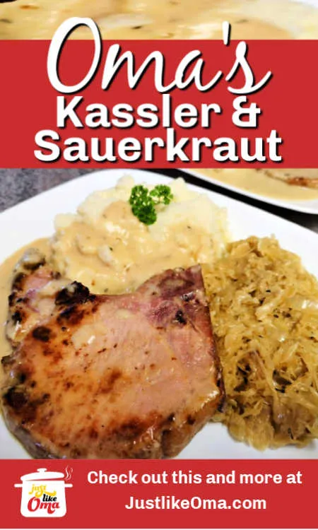 Traditionelle Kassler Koteletts mit Sauerkraut serviert. So gut und so einfach zuzubereiten.