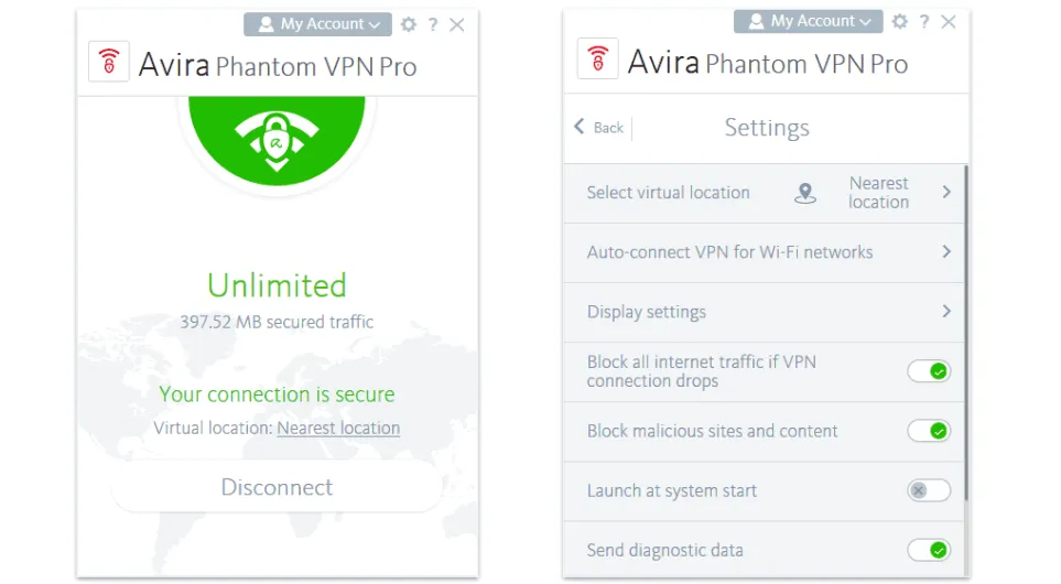Überblick Avira Phantom VPN mit Fokus auf schnelle Geschwindigkeiten und Sicherheit für uTorrent