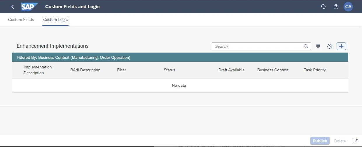 Übersicht der Custom Logic App, bereit zur Erstellung einer neuen Implementierung