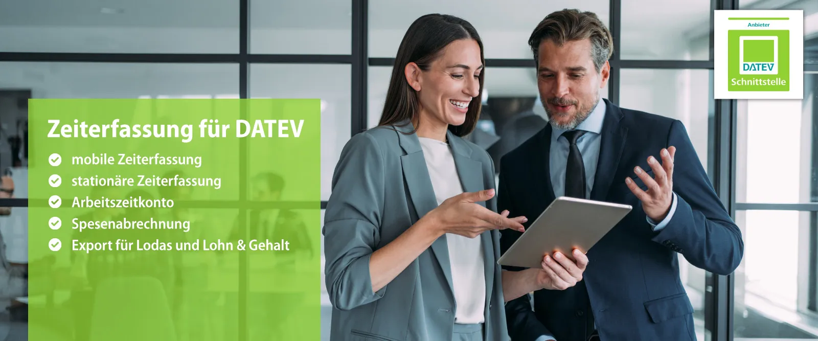 Übersicht der digitalen Zeiterfassung und Integration mit DATEV-Software