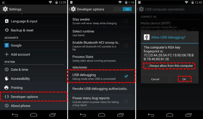 USB-Debugging in den Entwickleroptionen des Xiaomi-Smartphones aktivieren.