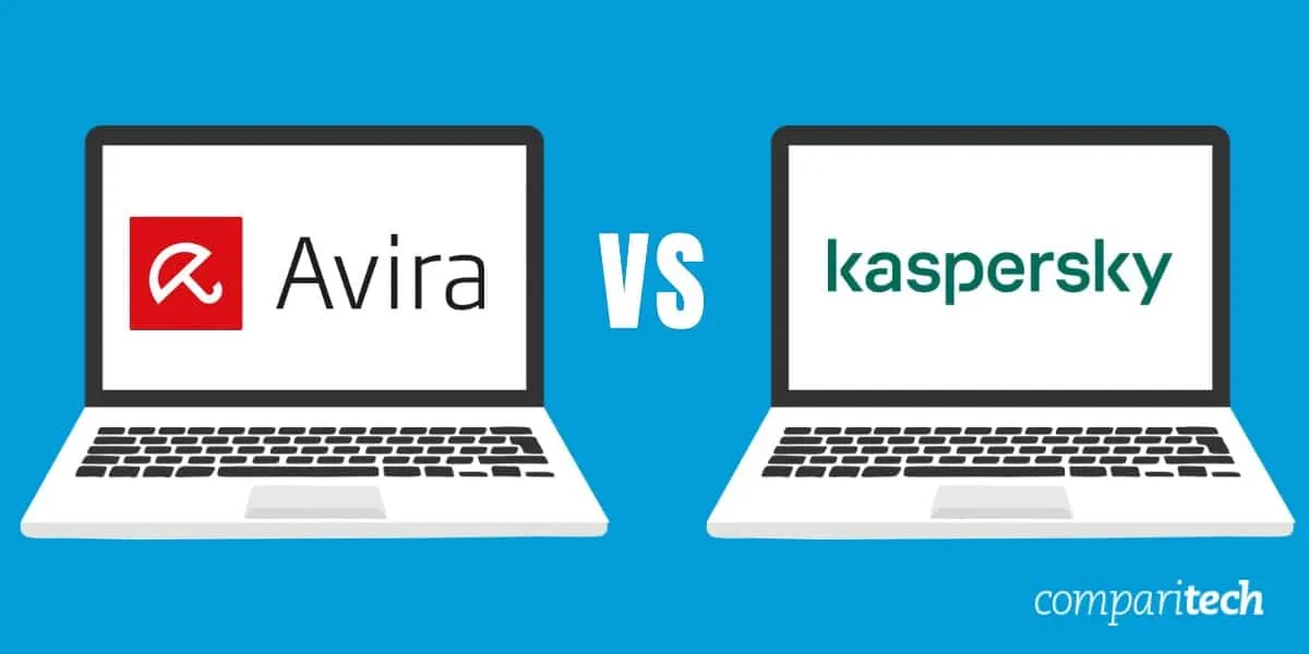 Vergleich der Benutzeroberflächen von Avira und Kaspersky Antivirensoftware