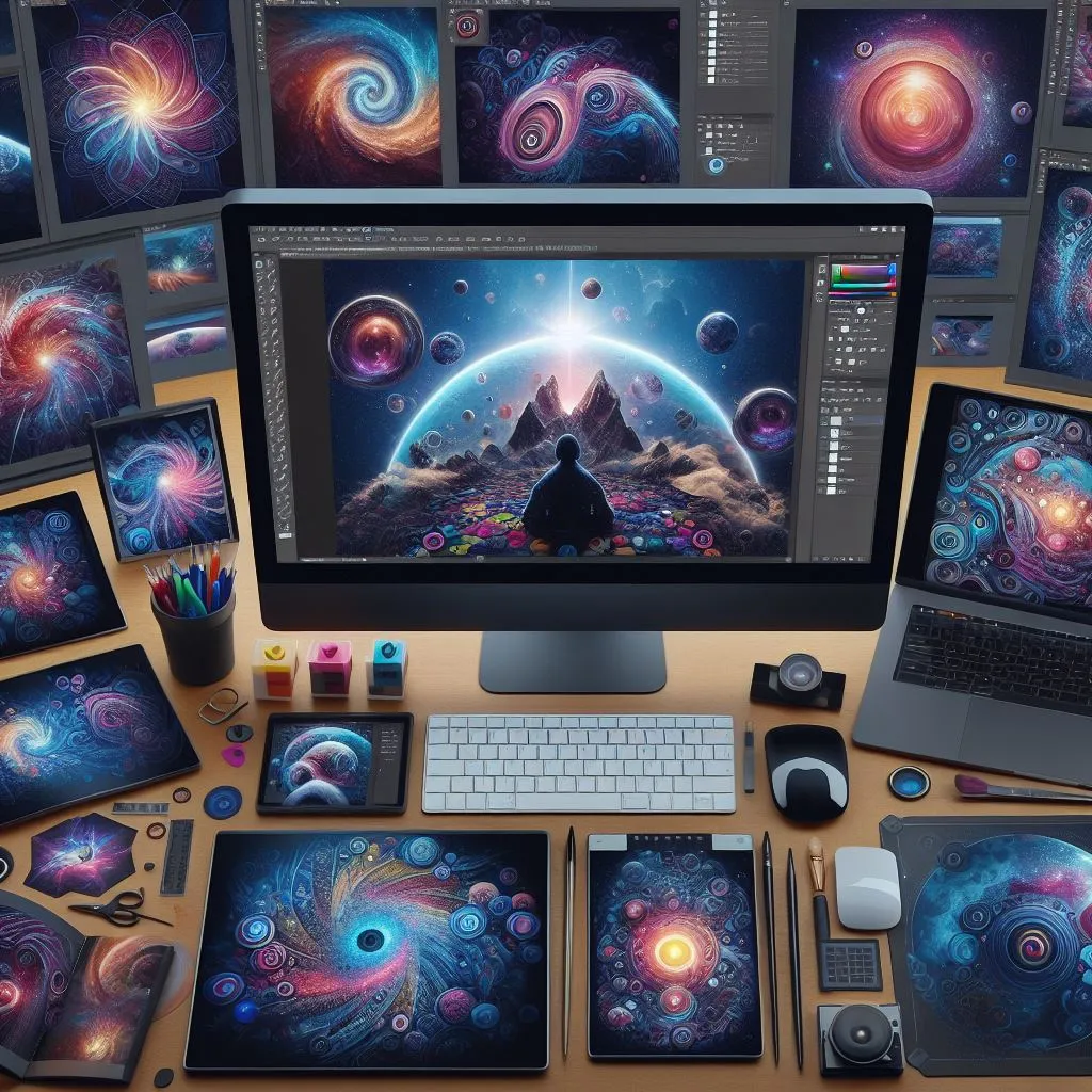 Vielfältige Filter und Werkzeuge in Adobe Photoshop zur professionellen Bildbearbeitung und kreativen Gestaltung.